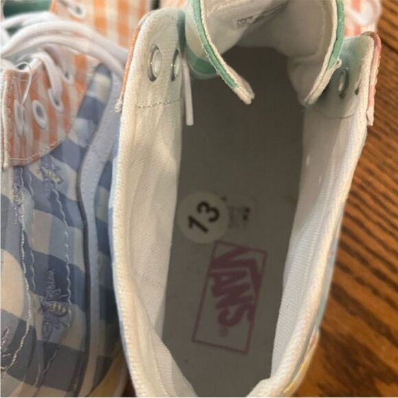 NWOB Vans Sk8-Hi Tapered Skate Shoe Gingham Color-Block Size 14.5 Women's - Picture 10 of 11